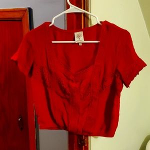 Womens Red Self Esteem Top (S)